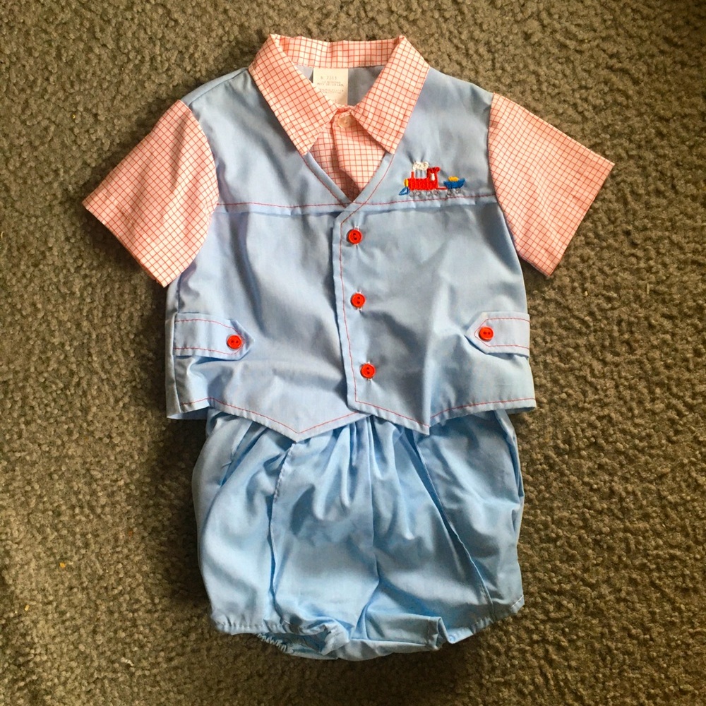 Vintage Toddler Train Outfit